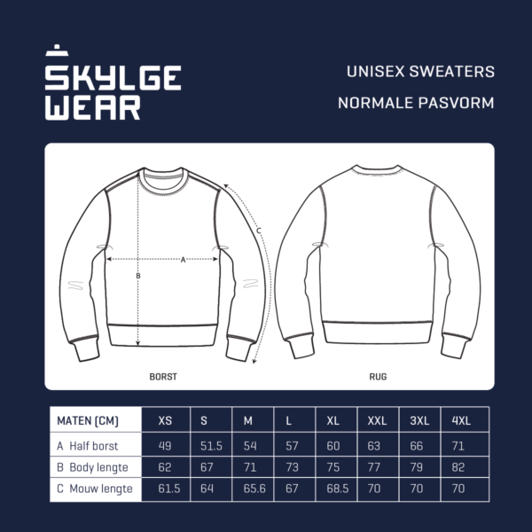 Skylgewear_Unisex_Sweaters_maattabel